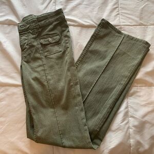 NWT Size 4 Green Low Rose Flare Jeans Pants